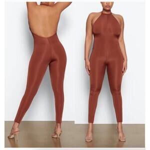 Skims Jelly Sheer Full Bodysuit Saffron Halter Sleeveless NWT Size 3X